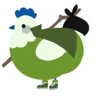 A chartreuse and cream chicken with a head pattern