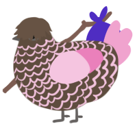 (unnamed), a bark and pink chicken with a lace pattern