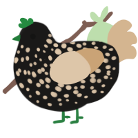 Whole Grain, a sable and beige chicken with a speckle pattern