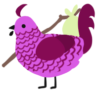cherry, a orchid and wine chicken with a lace pattern