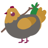 mustard_rename, a grey and gold chicken with a head pattern
