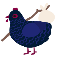 Shane, a tumblr and navy chicken with a lace pattern