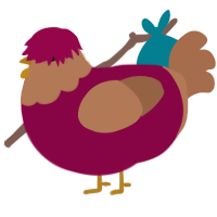Autumn, a maroon and brown chicken with a head pattern