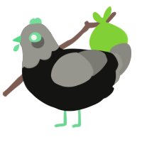 A black and ash chicken with a head pattern