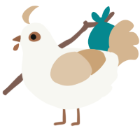 Dragon, a white and beige chicken