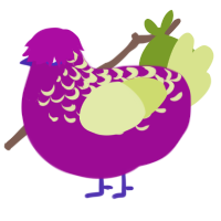 (unnamed), a plum and lemon chicken with a half-lace pattern