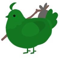 A leaf chicken with a head pattern