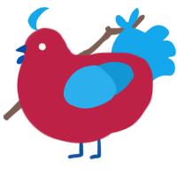 A crimson and sky chicken