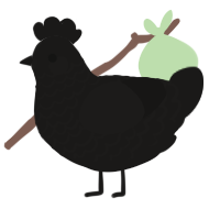 Kairup, a sable chicken with a lace pattern