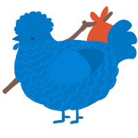 A sapphire chicken with a lace pattern
