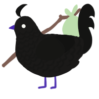 A sable and black chicken with a lace pattern