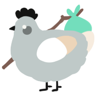 The Moon, a silver and cream chicken