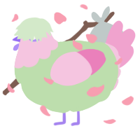 A gluppy and pink chicken with a head pattern