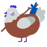 A russet and silver chicken with a head pattern