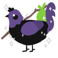 shadra, a black and overcast chicken with a head pattern