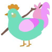 A mint and lavender chicken