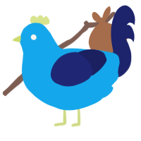 Caelum, a sky and navy chicken