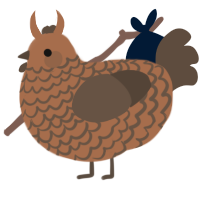 A brown and bark chicken with a lace pattern