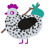 A mist and sable chicken with a speckle pattern