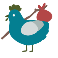 A sea and silver chicken