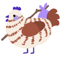A cream and russet chicken with a bar pattern