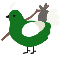 A leaf and white chicken
