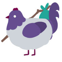 A mist and overcast chicken with a head pattern