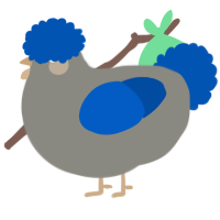 A ash and ultramarine chicken