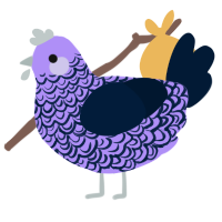 A lilac and tumblr chicken with a double-lace pattern