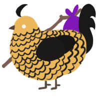 Music is Wow, a honey and sable chicken with a lace pattern
