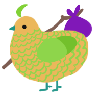 Cantaloupe, a honey and grass chicken with a lace pattern