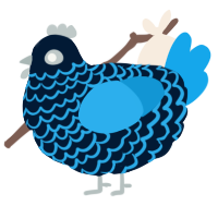 A tumblr and sky chicken with a lace pattern