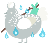 Haunted, a silver and white chicken with a half-lace pattern