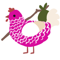(unnamed), a fuchsia and cream chicken with a lace pattern