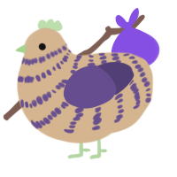 A beige and overcast chicken with a bar pattern