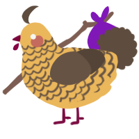 A honey and bark chicken with a lace pattern