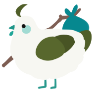 A white and olive chicken