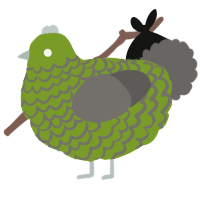 A chartreuse and grey chicken with a lace pattern