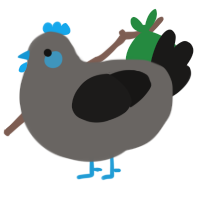 A grey and sable chicken