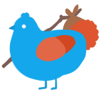 A sky and vermilion chicken