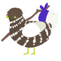 A bark and white chicken with a bar pattern