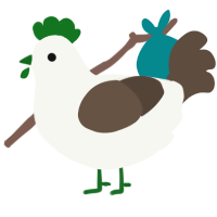 A white and bark chicken