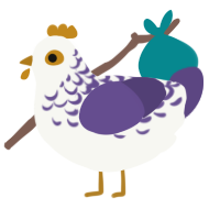 reginaldine, a white and overcast chicken with a half-lace pattern