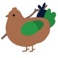A brown and viridian chicken
