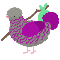A ash and plum chicken with a lace pattern