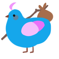 A sky and lavender chicken