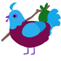 A wine and sky chicken with a head pattern