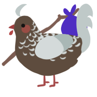 A bark and silver chicken with a half-lace pattern