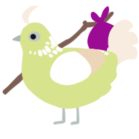 Matcha Latte, a lemon and cream chicken with a neck-speckle pattern