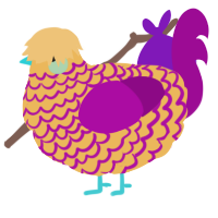 A honey and plum chicken with a lace pattern
